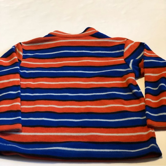 NWT Hanna Andersson Blue & Orange Stripe Pullover Fleece - Picture 8 of 9